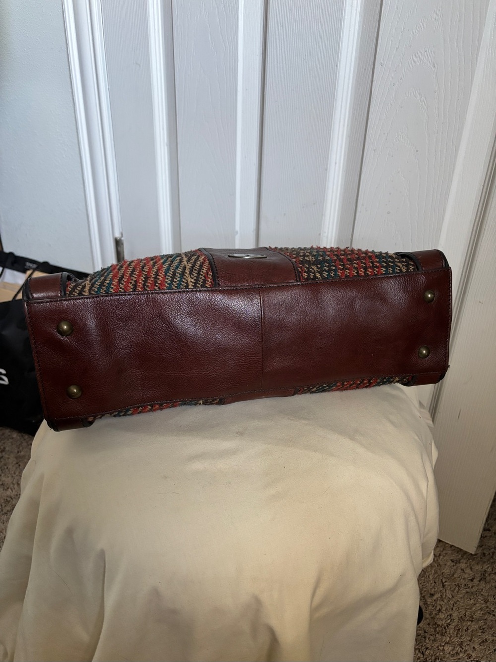 Fossil Large Canvas and Leather Satchel - Picture 5 of 14